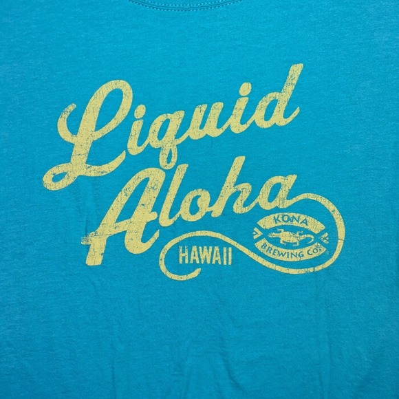 Kona Brewing Co T-Shirt Womens XL Blue Liquid Aloha Hawaii Short Sleeve Shirt - Picture 2 of 6